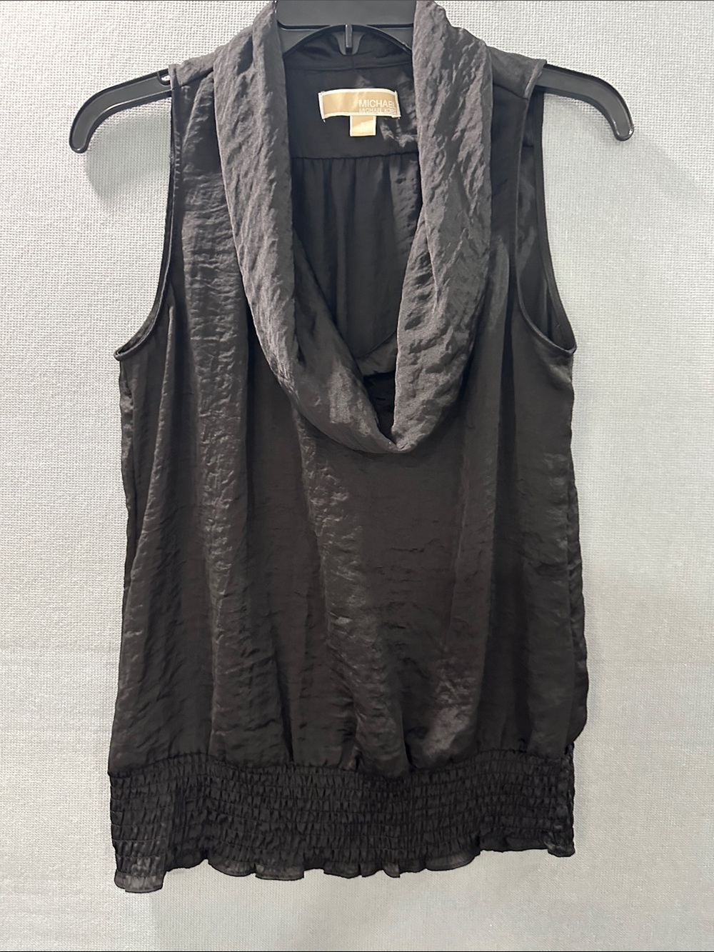 MICHAEL Michael Kors Black Sleeveless Cowl Neck Blouson Top